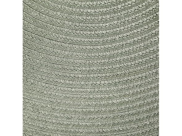 Superior Reversible Braided Area Rug, 6' rd, Fog Green