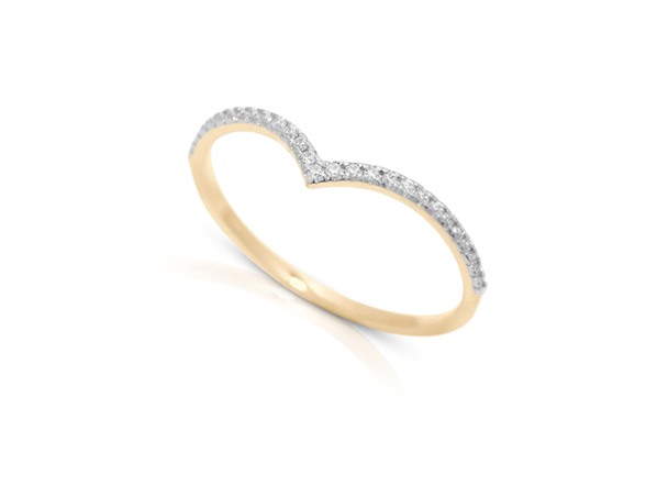 PAJURE 14k Gold Diamond Wishbone Ring