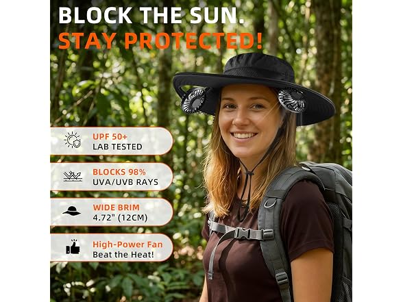 Yiqrgad Sun Hat with Detachable Neck Fan