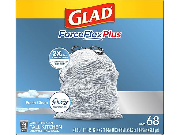 Glad Food Storage Glad ForceFlexPlus Tall Kitchen Dra