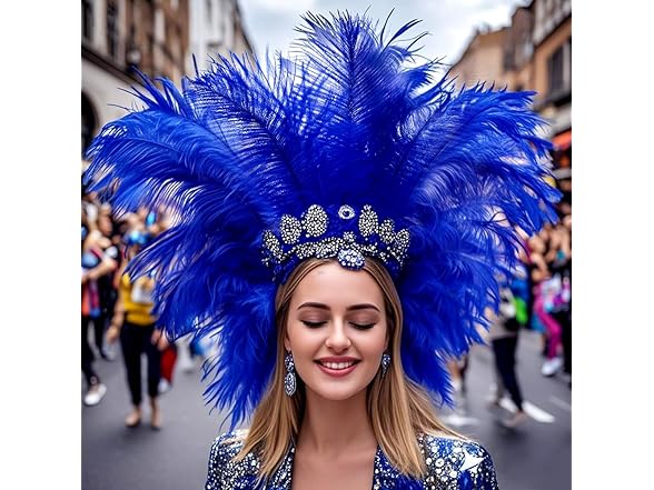 Lamar 20pcs 10-12'' Blue Ostrich Feathers for Decorating