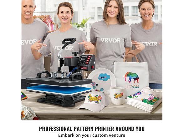 VEVOR 5 in 1 Heat Press Machine for T Shirts