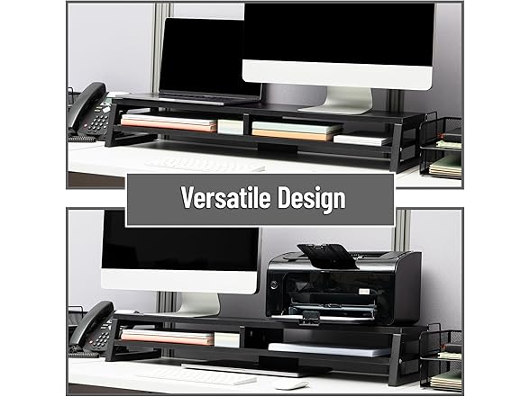 Mind Reader 2-Tier MDF Double Monitor Stand