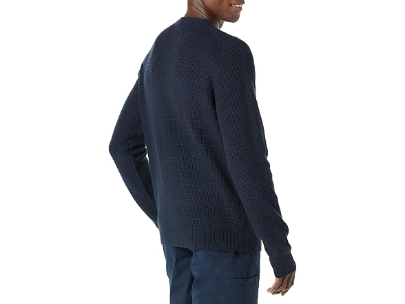 Amazon Essentials Waffle-Knit Sweater, Navy (XS)
