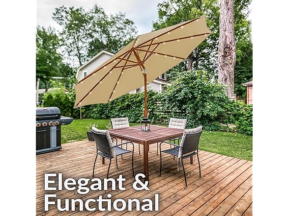 Sunnydaze Decor JLP-1511 Patio Umbrella, Beige