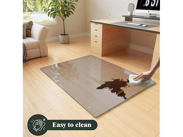 Koonmi Grey Glass Chair Mat 36" x 46"
