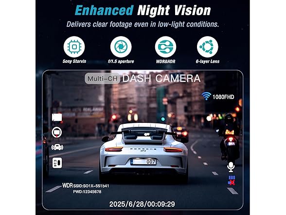 Tehclife 4 Channel 2.5K Dash Cam