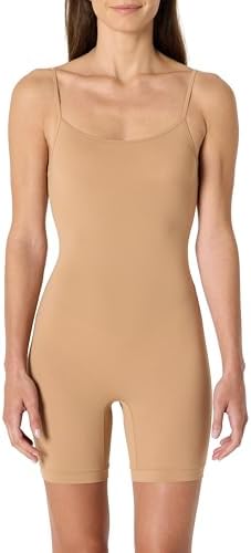 Amazon Essentials Women's Microfiber Short Romper Bodysuit, Washed Bronze, Medium