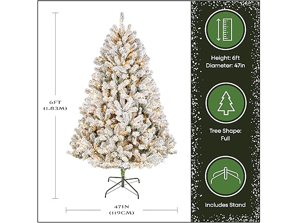 6 ft Pre-Lit Flocked Acacia Artificial Tree