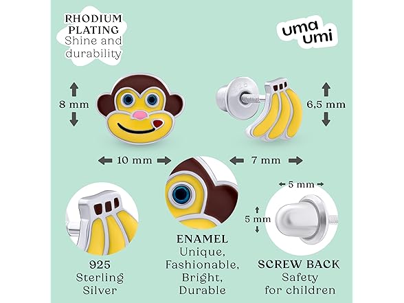 Sterling Silver Monkey Earrings