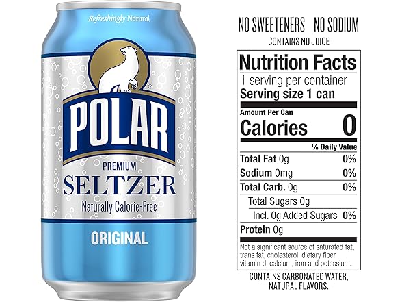18PK Polar Seltzer Water Original, 12 fl oz