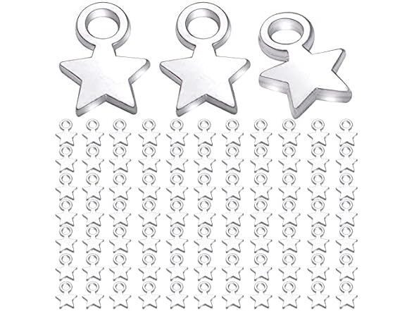 Jdesun Silver Star Pentagram Charms