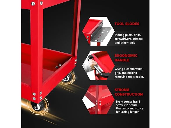 YATOINTO Metal 3 Tier Rolling Cart