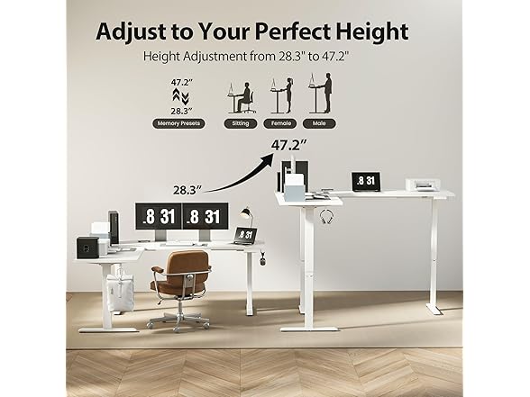 Agilestic L Shaped standing desk