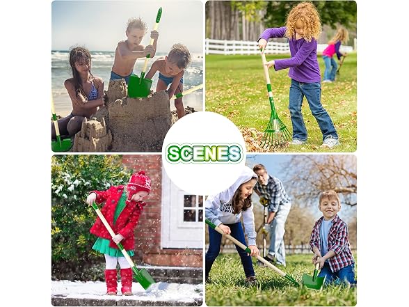 Duckura Kids Gardening Tools 11 Piece Set, Green