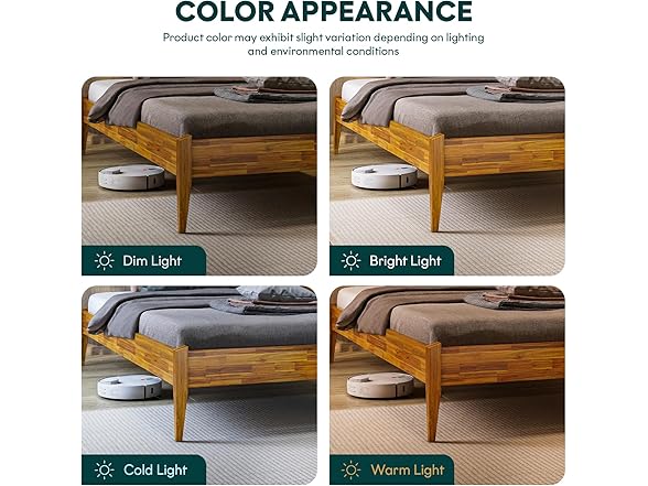 Bme Dinkee King Bed Frame Wood 15 Inch