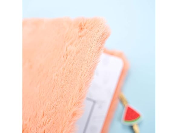 Yoobi | Journal with Fuzzy Pink Faux Fur Cove