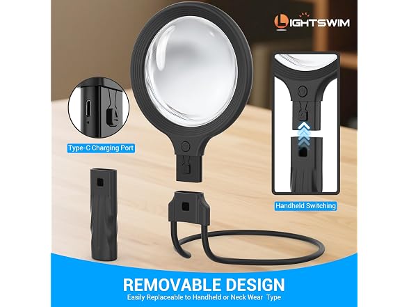 Lightswim Neck Wear Magnifying Glass with Light