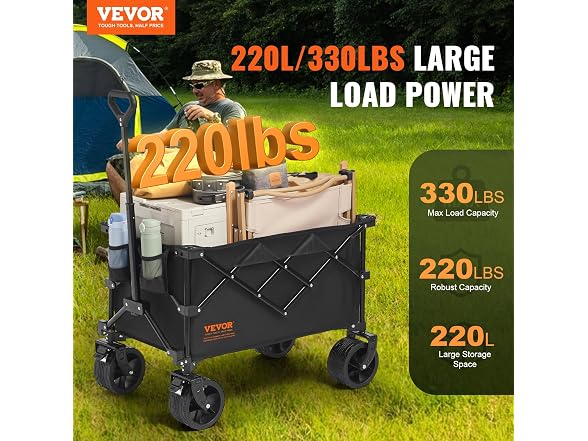 VEVOR 220L/350lbs Collapsible Folding Wagon