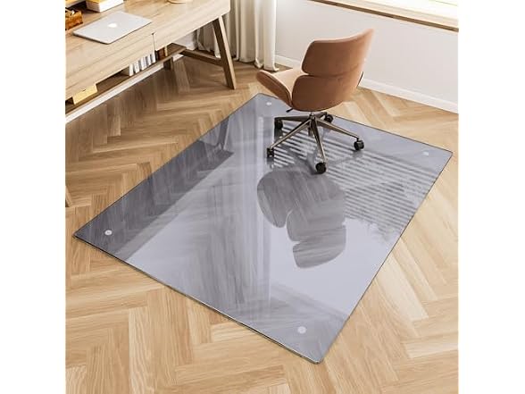 FlyEcho Grey Glass Chair Mat 48" x 60"