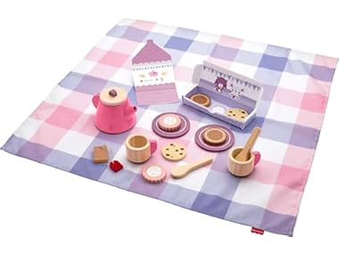 $13.19, Was $30.23, 56% Off! Fisher-Price Wood Pretend Play Toy Picnic Tea Set dealfomo