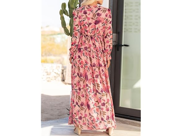 Blencot Women (M) Casual V Neck Long Sleeve Dress