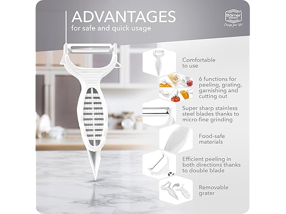 Borner 6-in-1 Fruit and Vegetable Peeler 