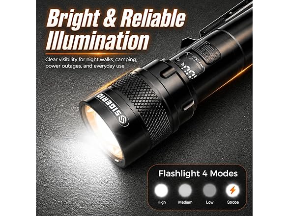 Sigerio Rechargeable LED Flashlight