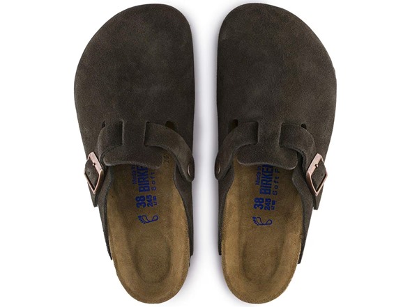 Birkenstock Unisex Boston SFB Suede Mocha
