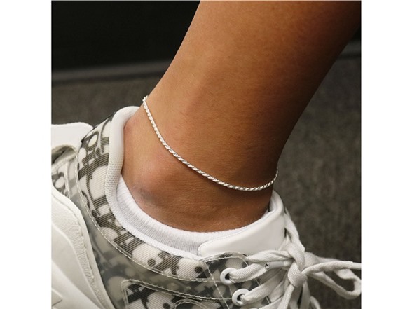 Italian 925 Sterling Silver 10 Inch Classic Rope Anklet