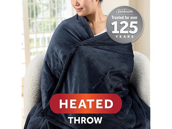 Sunbeam Royal Mink Sherpa Heated Throw