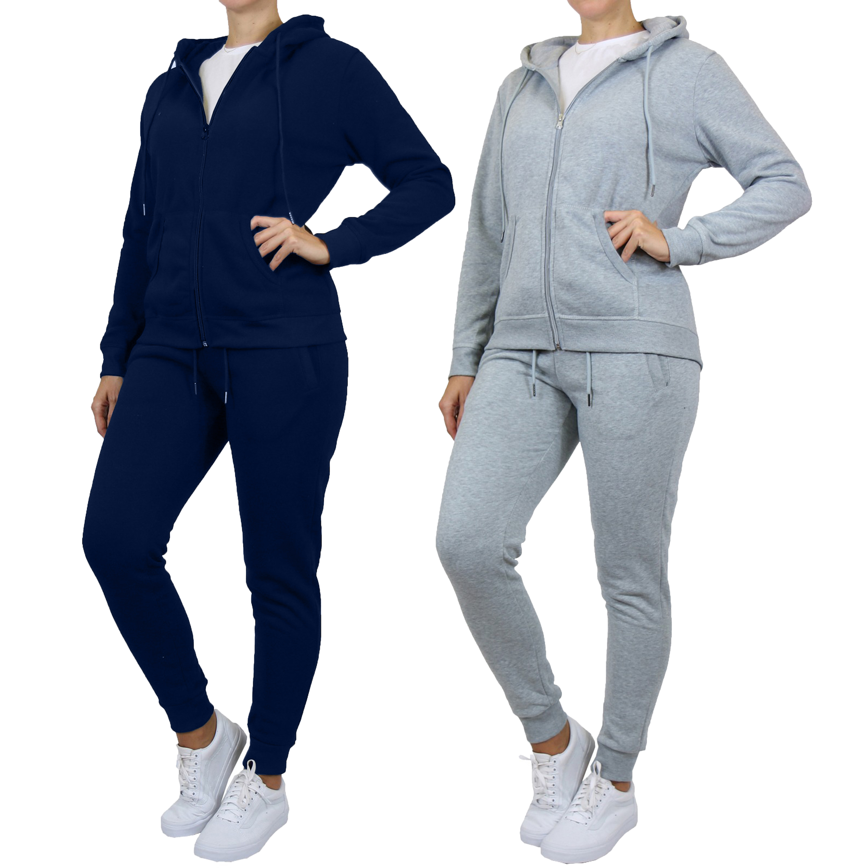 Womens Fleece-Lined Zip Hoodie & Jogger Set - Gallery 36