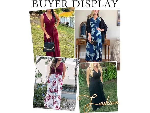 Auselily Women (M) Maxi Dresses Summer V Dress