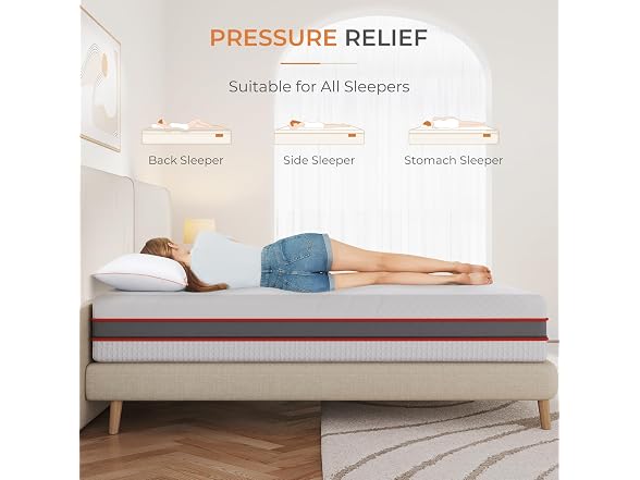 Sweetnight 12" King Foam Mattress, Flippable