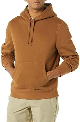 Amazon Essentials Men's Hoodies, Sherpa-Lined Pullover, Toffee Brown, Small