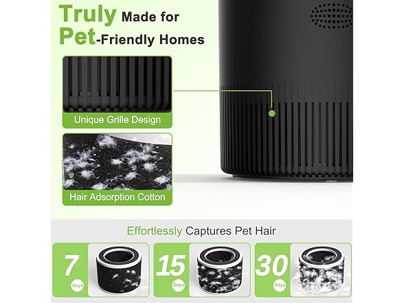 1200 Ft Black Air Purifier