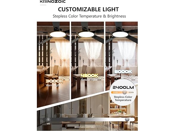 Kainozoic 52in Ceiling Fan Dual Finish