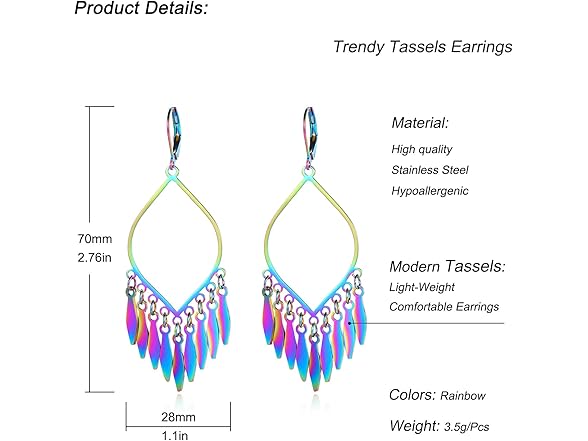 CHASELOVBlack Tassel Dangling Earrings