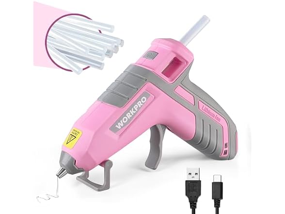 WORKPRO 3.6V Cordless Hot Glue Gun