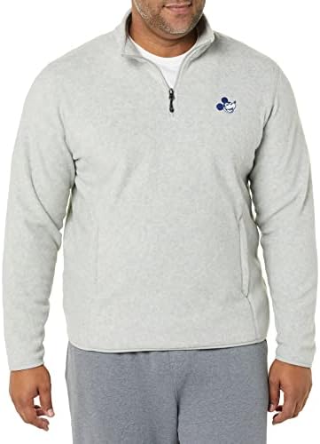 Amazon Essentials Disney | Marvel | Star Wars Men's Polar Fleece Quarter-Zip Mock Jackets, Happy Mickey, X-Small