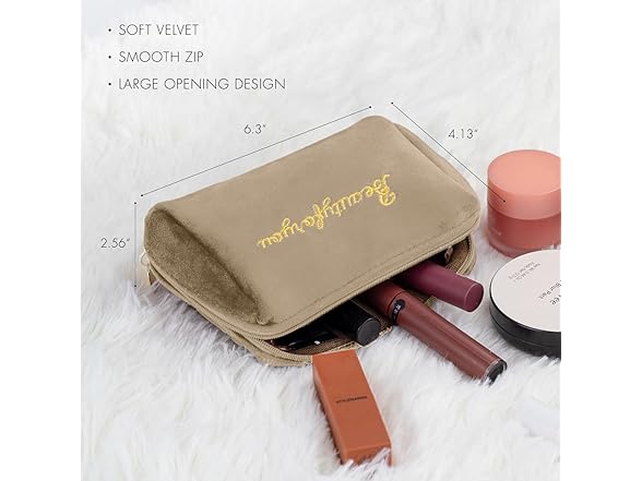 Junesters Velvet Makeup Bag,