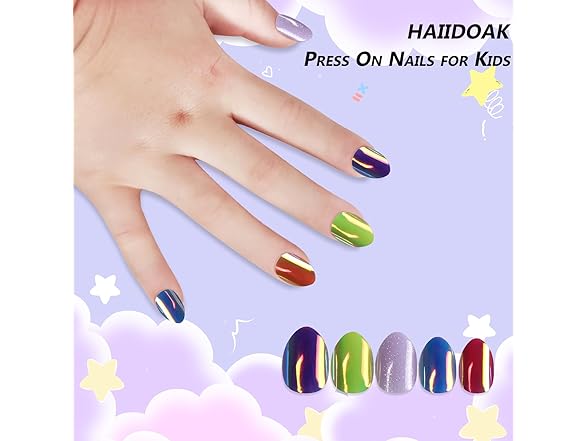 HAIIDOAK Press On Nails for Kids