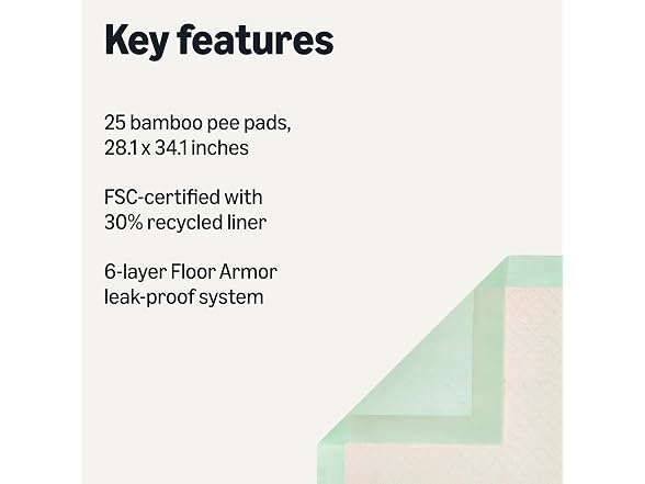 Amazon Basics Bamboo Leakproof Dog and Puppy Pee Pads