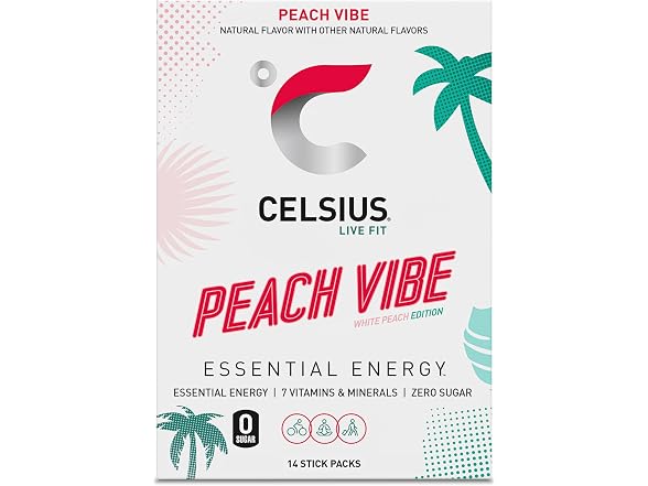 14ct CELSIUS On The Go PEACH VIBE, Sugar Free