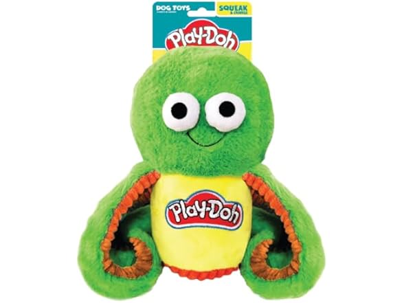 Hasbro 10in Dog Toys Play-Doh Squeak and Crunch Octopus