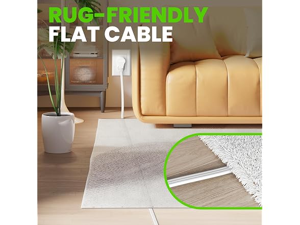 GEARit 10ft Flat Plug Extension Cord