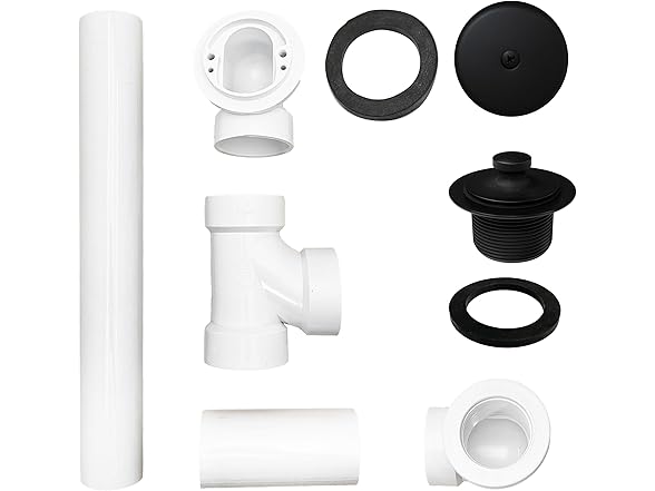 Westbrass Pull & Drain Sch. 40 PVC Bath Waste- Black