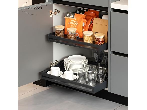 Basicwise Expandable Large Deep Drawer Organizer Set of 2