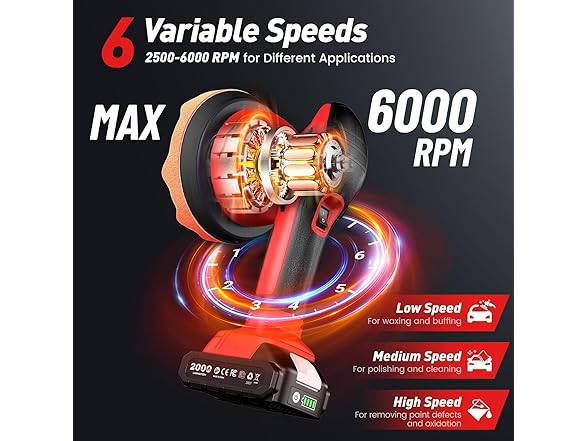 Avhrit Cordless Car Buffer Polisher Kit