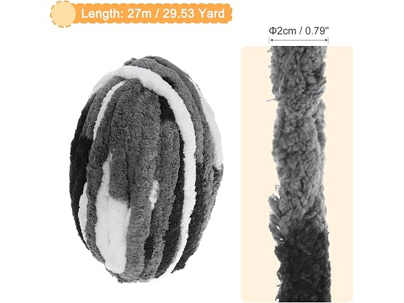 uxcell Chunky Yarn, 1Pcs 27m x 2cm -